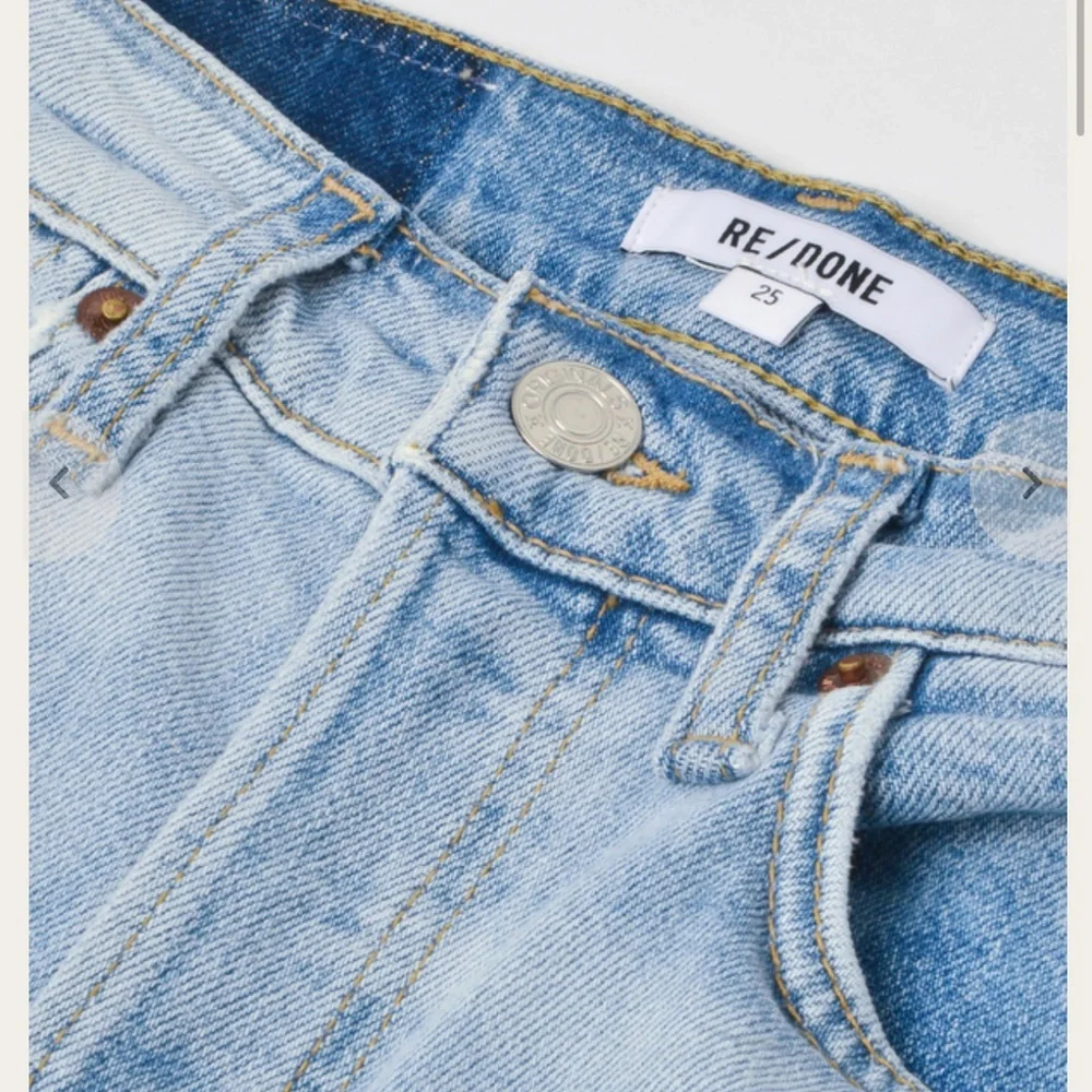 RE/DONE 70’s High Rise Stove Pipe Jeans Crops Raw Edge in Light 14 - Picture 3 of 11